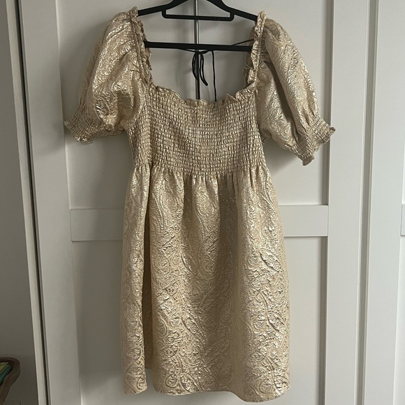 Hill House Home Gold Brocade Athena Nap Dress - Picture 2 of 6